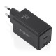 AISENS Cargador GaN 65W, 2xUSB-C PD3.0 QC4.0, Negro